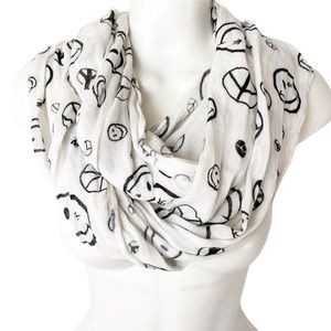 Smiley face & peace sign scarf